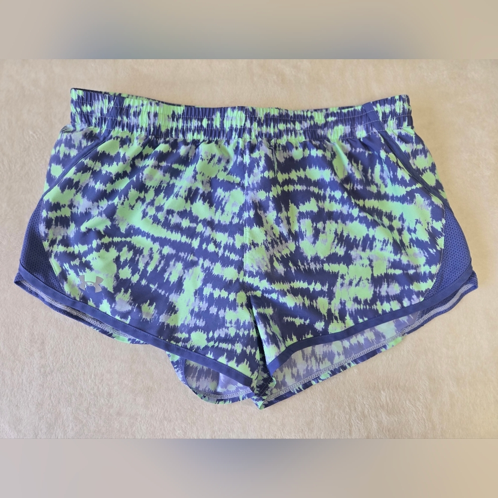 Under Armour Big Girls Blue and Green Athletic Shorts Size XL